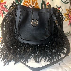 Black and gold fringe Michael Kors Bag